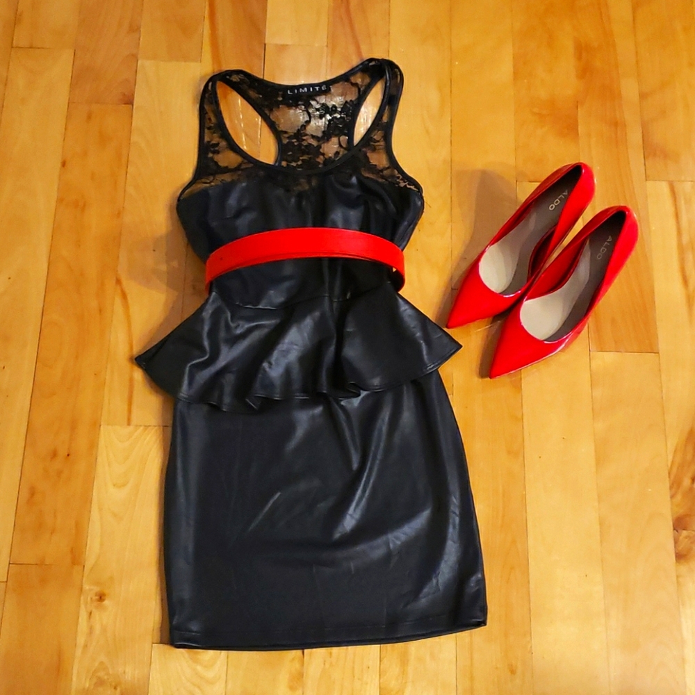 🖤  Faux Leather Mini  Dress 🖤